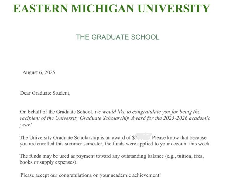 Exciting News & Future Goals: University Graduate Scholarship Award 2025-2026